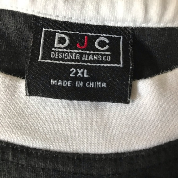 DJC 2XL Black w/White Trim NYC Denim Jeans Shirt - Picture 2 of 6